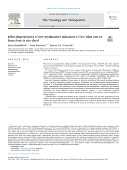 Effect Fingerprinting of New Psychoactive Substances (NPS)