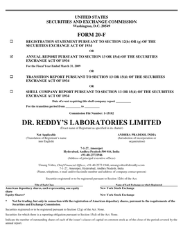 Dr. Reddy's Laboratories Limited