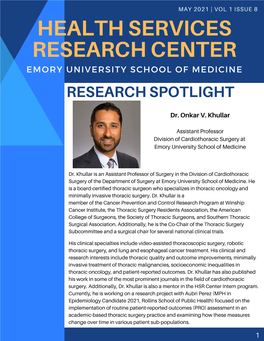 Health Services Research Center Emory University School of Medicine Research Spotlight
