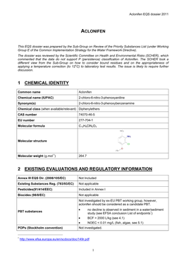 Aclonifen EQS Dossier 2011