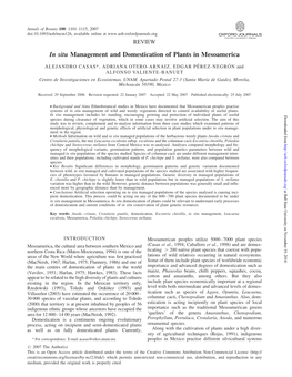 In Situ Management and Domestication of Plants in Mesoamerica