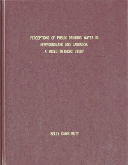 Perceptions of Public Drinking Water in Newfoundland And