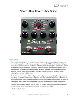 Ventris Dual Reverb User Guide