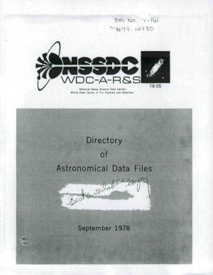 WIDC-A-Ras Directory of Astronomical Data Files