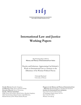 International Law and Justice Working Papers