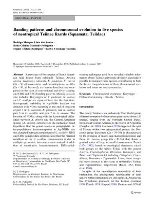 Banding Patterns and Chromosomal Evolution in Five Species Of