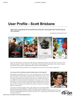 User Profile - Scott Brisbane