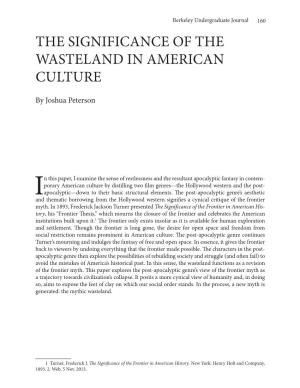 The Significance of the Wasteland in American Culture