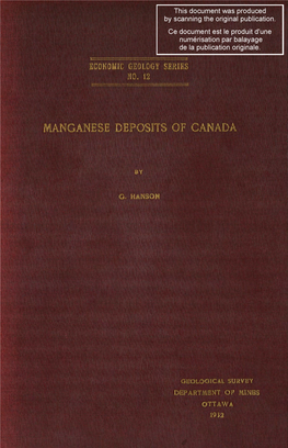 Manganese Deposits of Canada