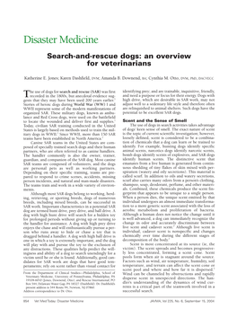 Disaster Medicine Search-And-Rescue Dogs: an Overview for Veterinarians