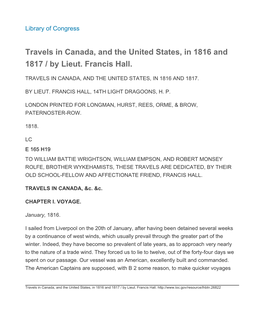 Travels in Canada, and the United States, in 1816 and 1817 / by Lieut