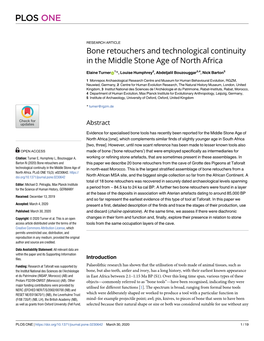 Bone Retouchers and Technological Continuity in the Middle Stone Age of North Africa