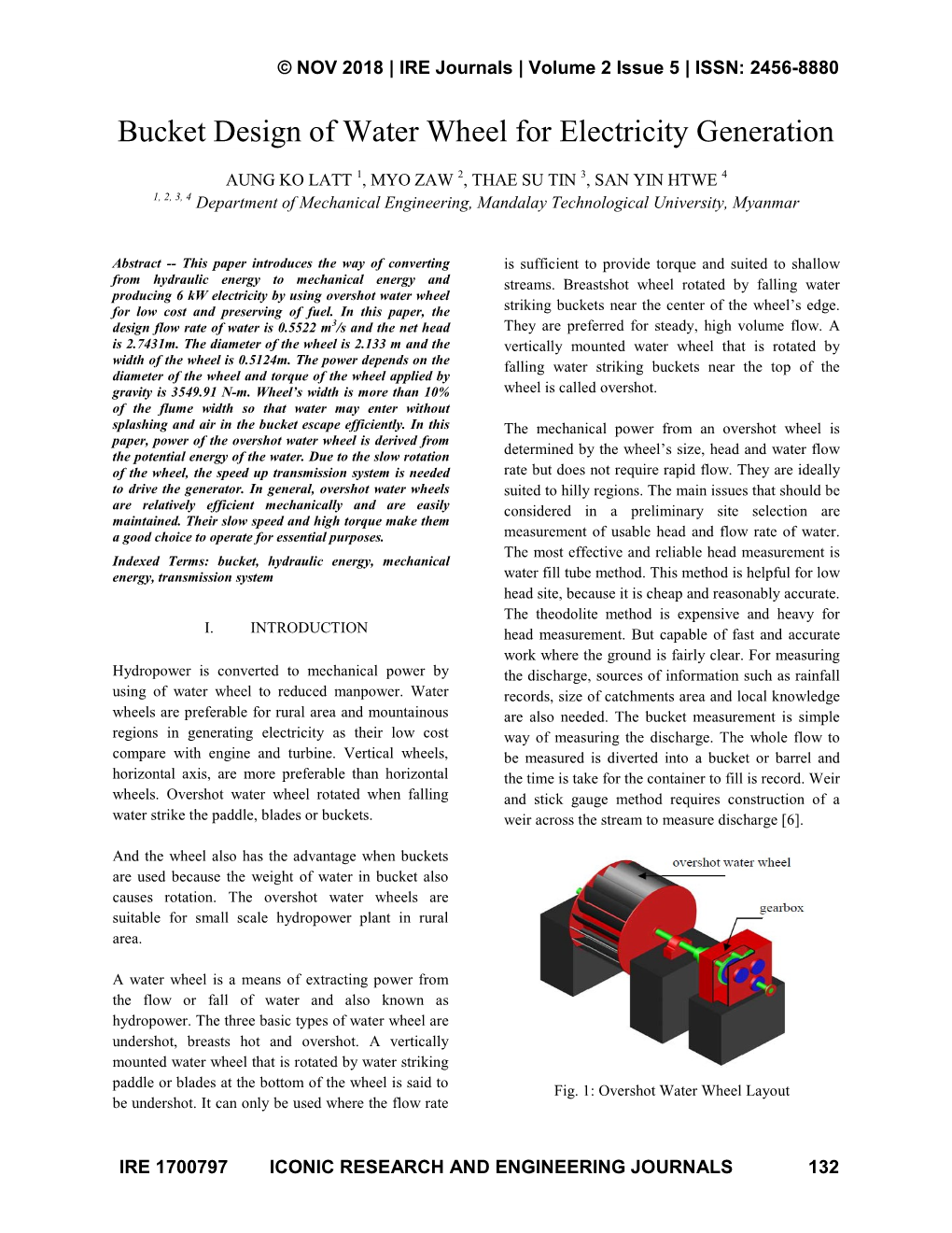 Bucket Design of Water Wheel for Electricity Generation