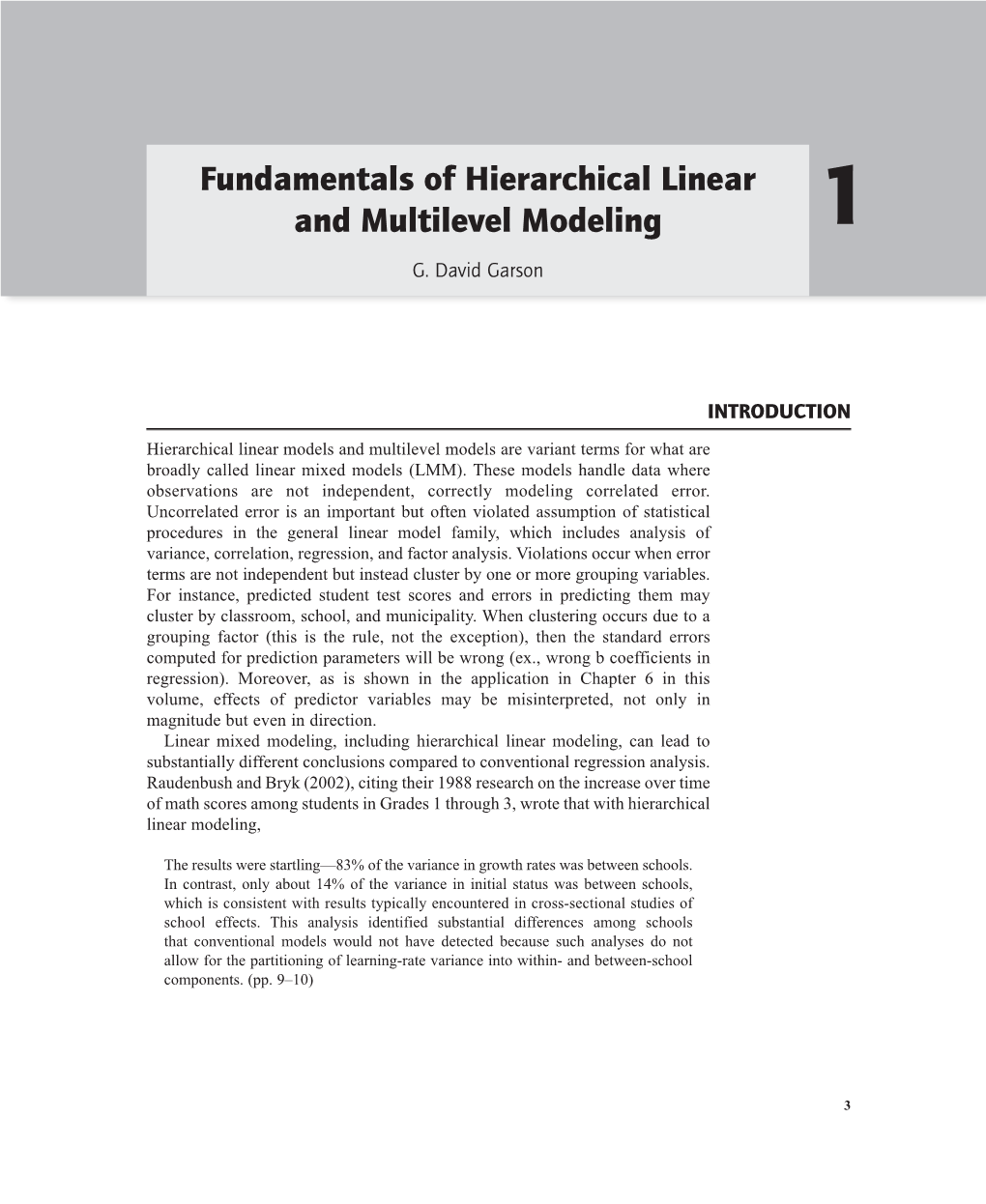 Fundamentals Of Hierarchical Linear And Multilevel Modeling 1 G - DocsLib