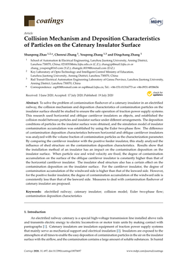 Collision Mechanism and Deposition Characteristics of Particles on the Catenary Insulator Surface