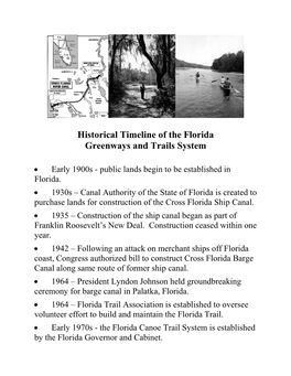 Florida Greenways and Trails Timeline