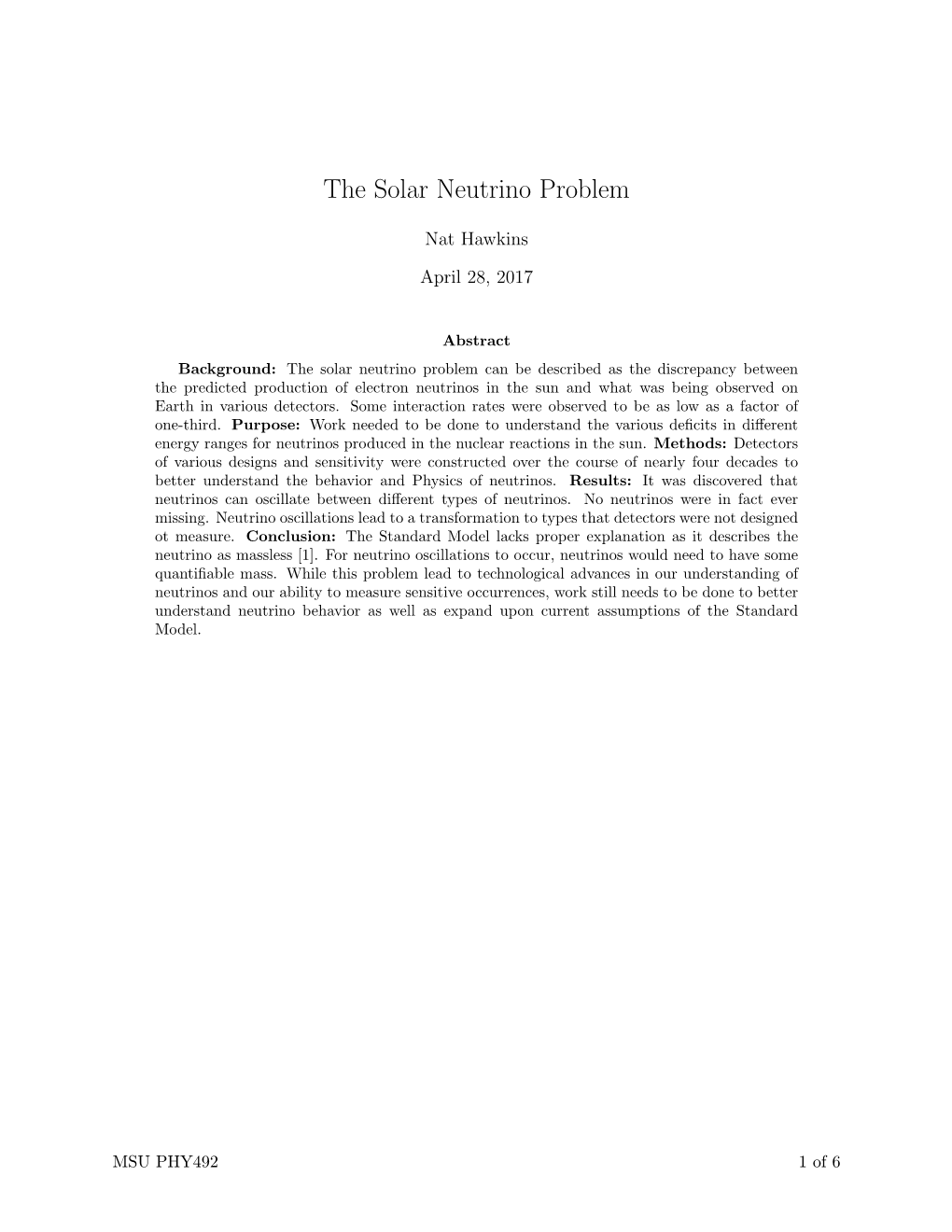 The Solar Neutrino Problem