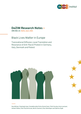 Black Lives Matter in Europe Transnational Diffusion, Local Translation and Resonance of Anti-Racist Protest in Germany, Italy, Denmark and Poland