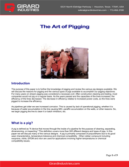 The Art of Pigging