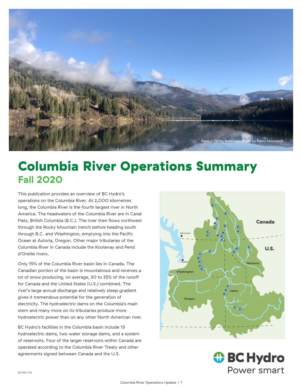 Columbia River Operations Summary Fall 2020