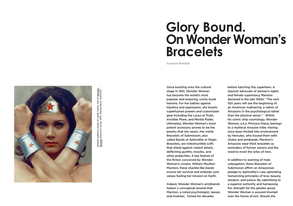 Glory Bound. on Wonder Woman's Bracelets