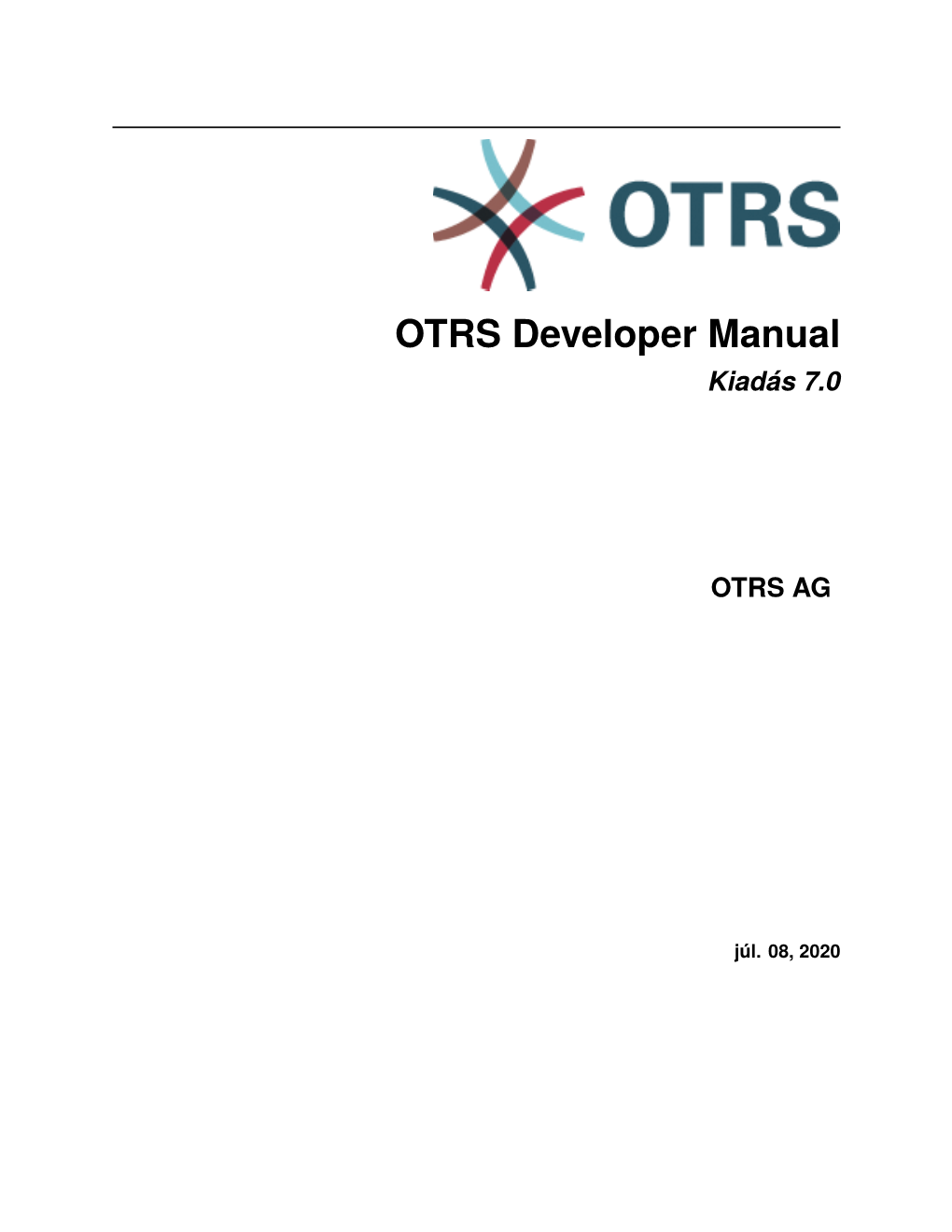 OTRS Developer Manual Kiadás 7.0