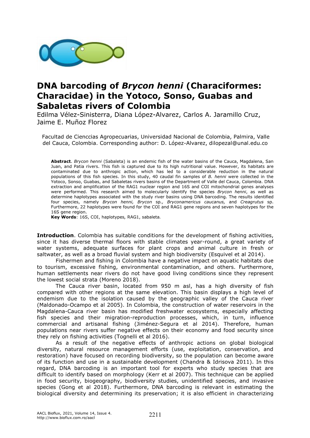 DNA Barcoding of Brycon Henni