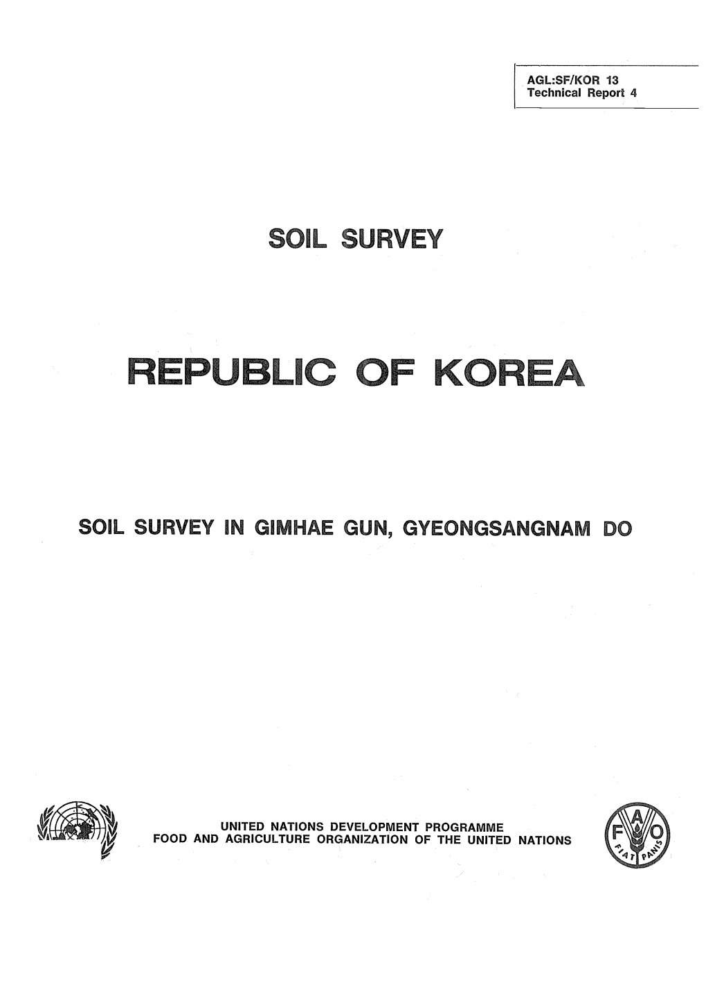 Soil Survey in Gimhae Gun, Gyeongsangnam Do