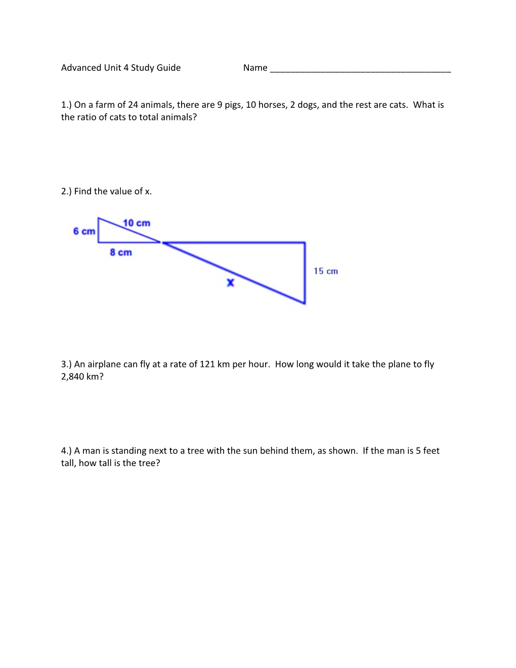 Advanced Unit 4 Study Guide Name ______