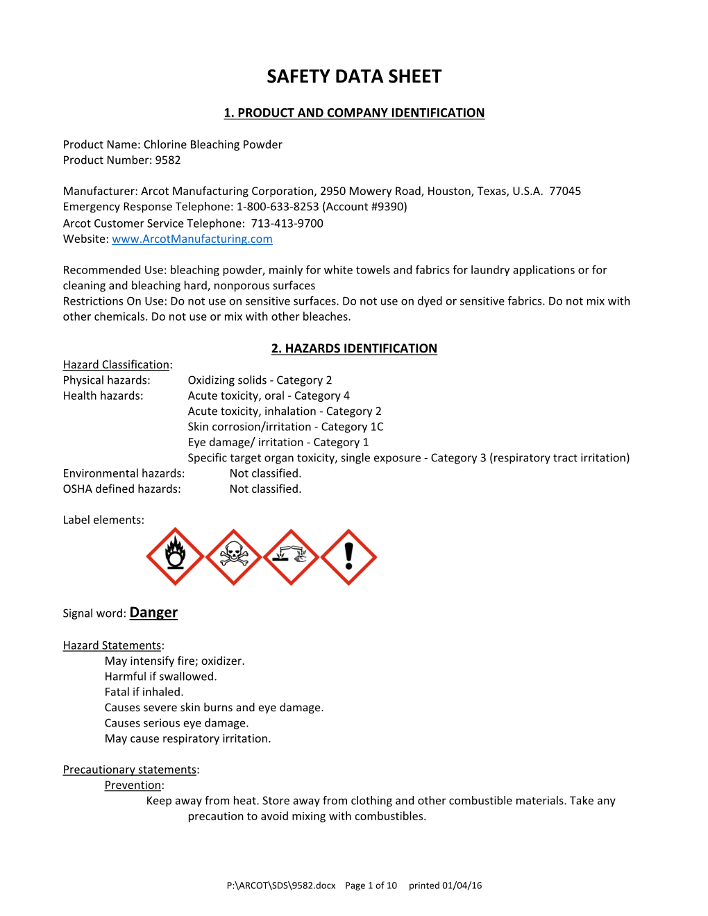 Safety Data Sheet