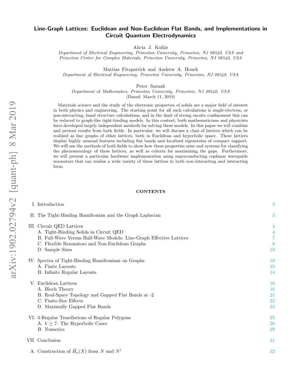 Arxiv:1902.02794V2 [Quant-Ph] 8 Mar 2019 V