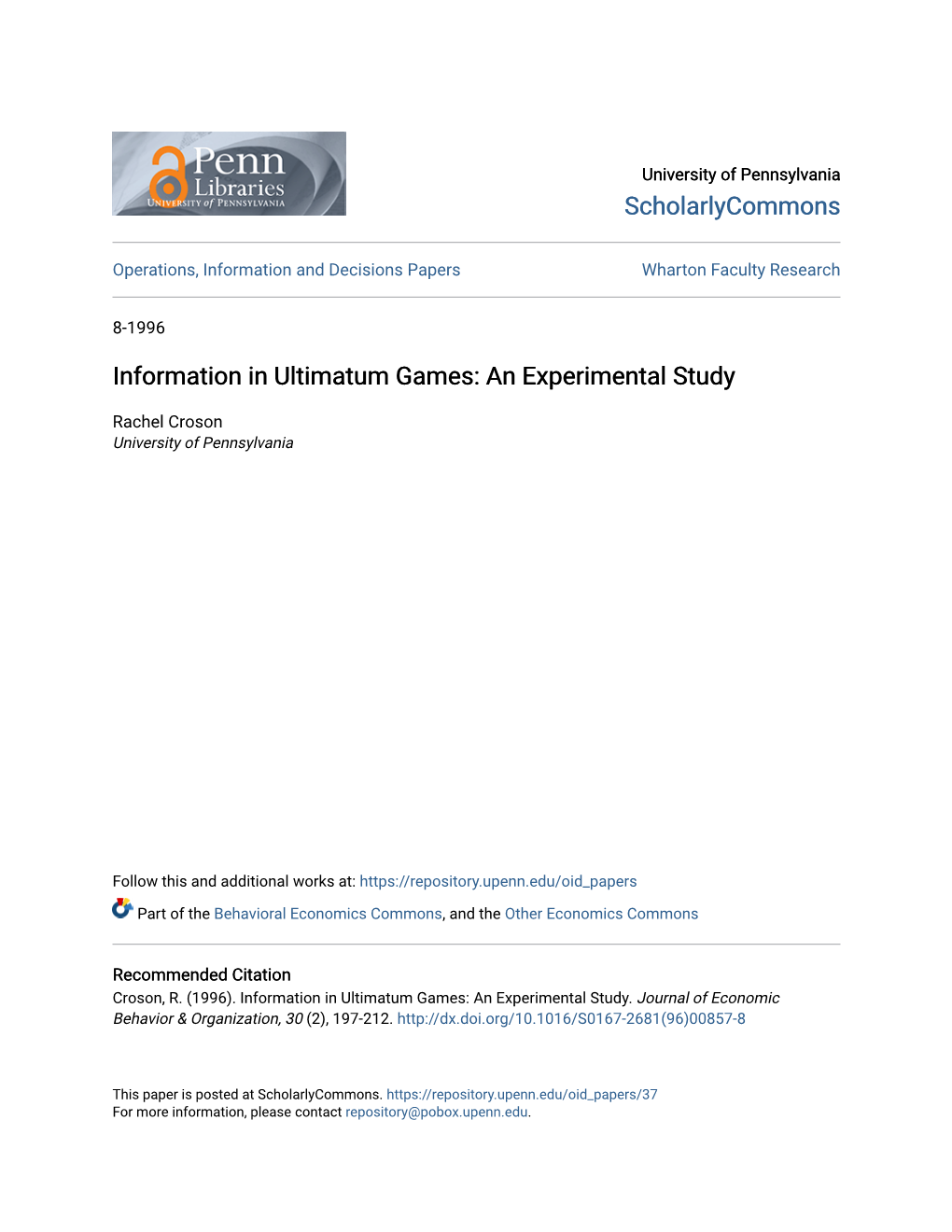 Information in Ultimatum Games: an Experimental Study