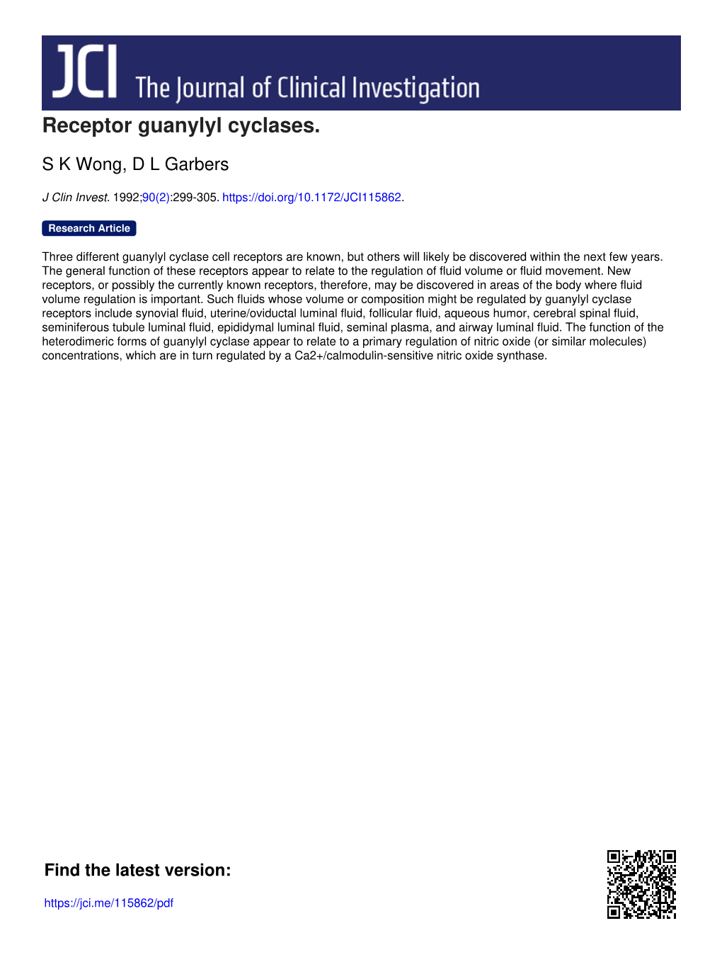 Receptor Guanylyl Cyclases