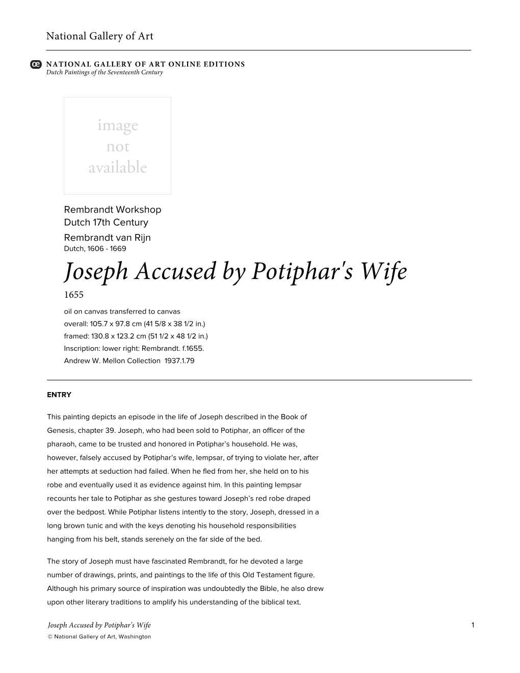 Joseph Accused by Potiphar's Wife