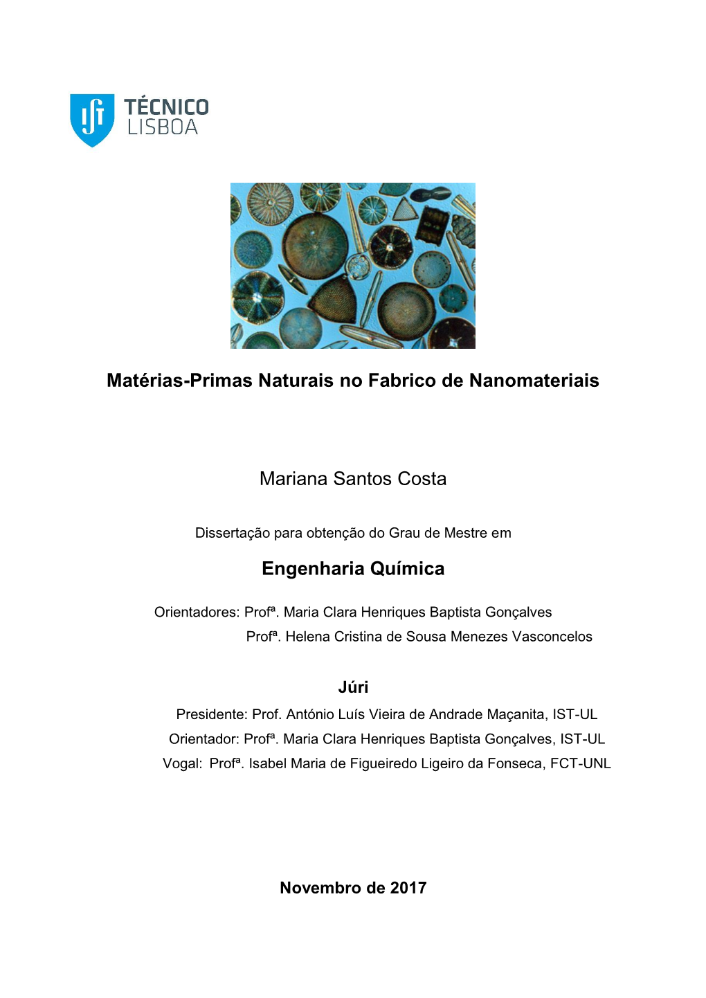 Matérias-Primas Naturais No Fabrico De Nanomateriais Mariana Santos