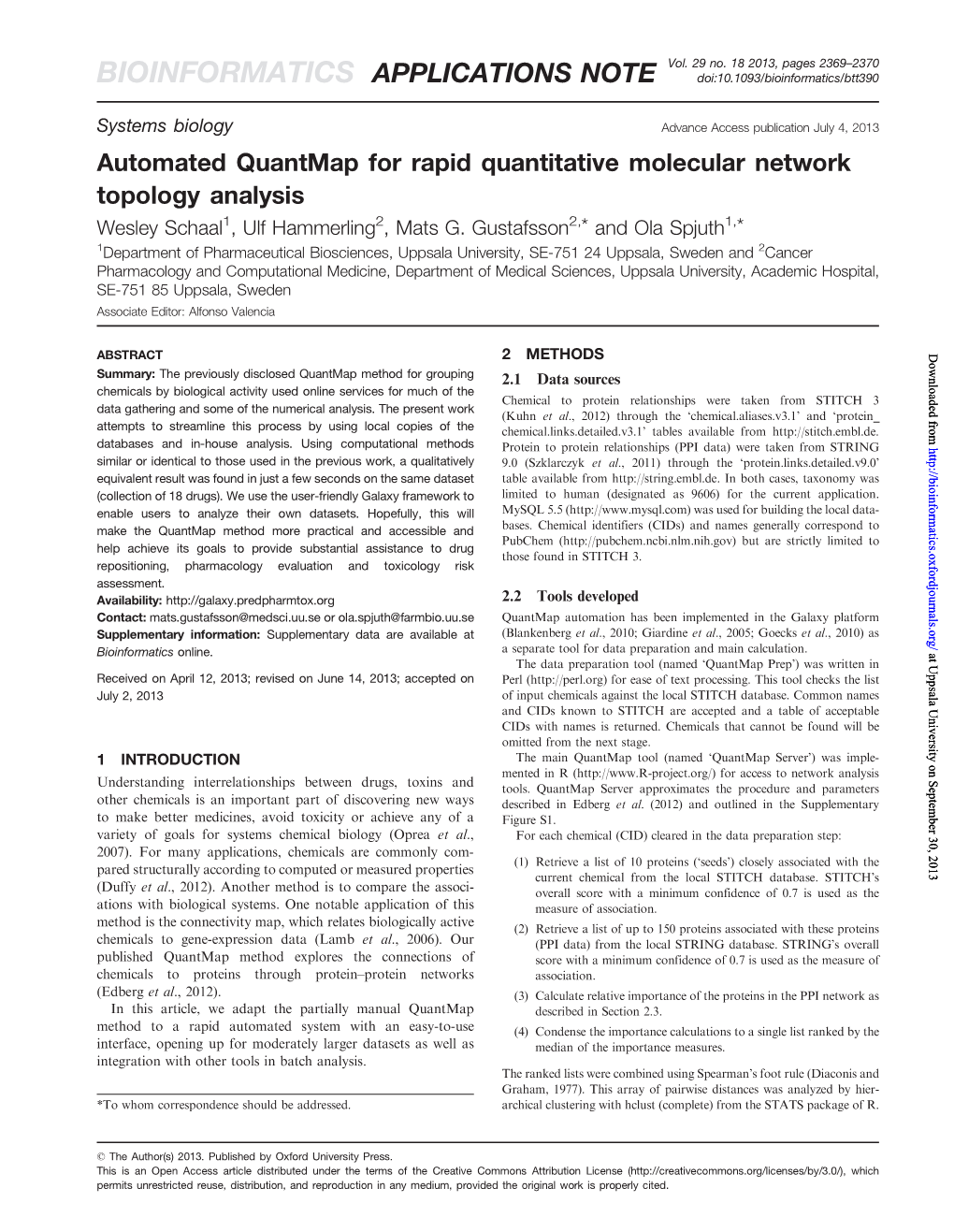 BIOINFORMATICS APPLICATIONS NOTE Doi:10.1093/Bioinformatics/Btt390