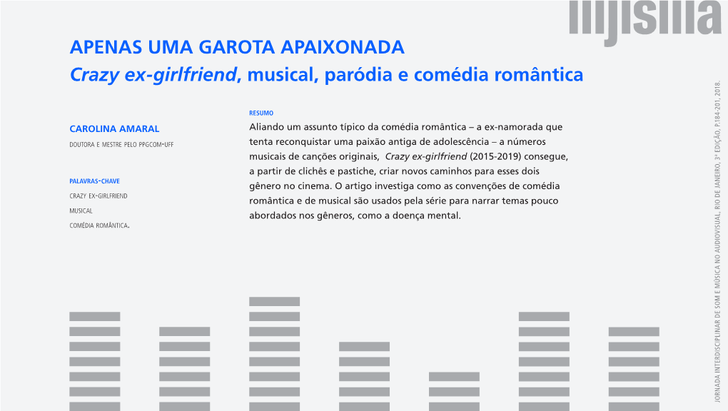 APENAS UMA GAROTA APAIXONADA Crazy Ex-Girlfriend, Musical, Paródia E Comédia Romântica