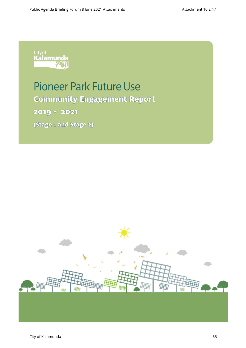 Pioneer Park Future Use Community Engagement Report 2019 - 2021 (Stage 1 and Stage 2)