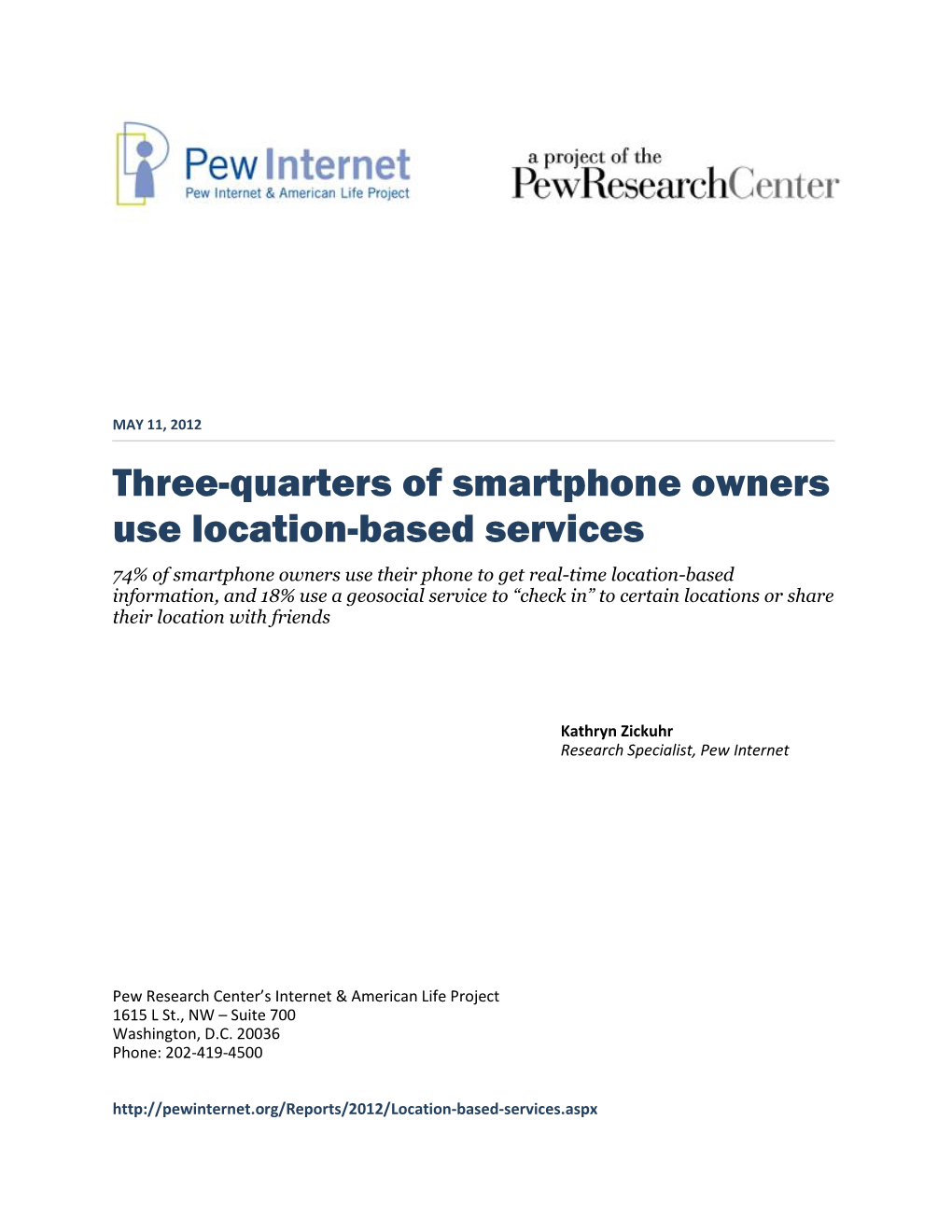 Three-Quarters of Smartphone Owners Use Location-Based Services