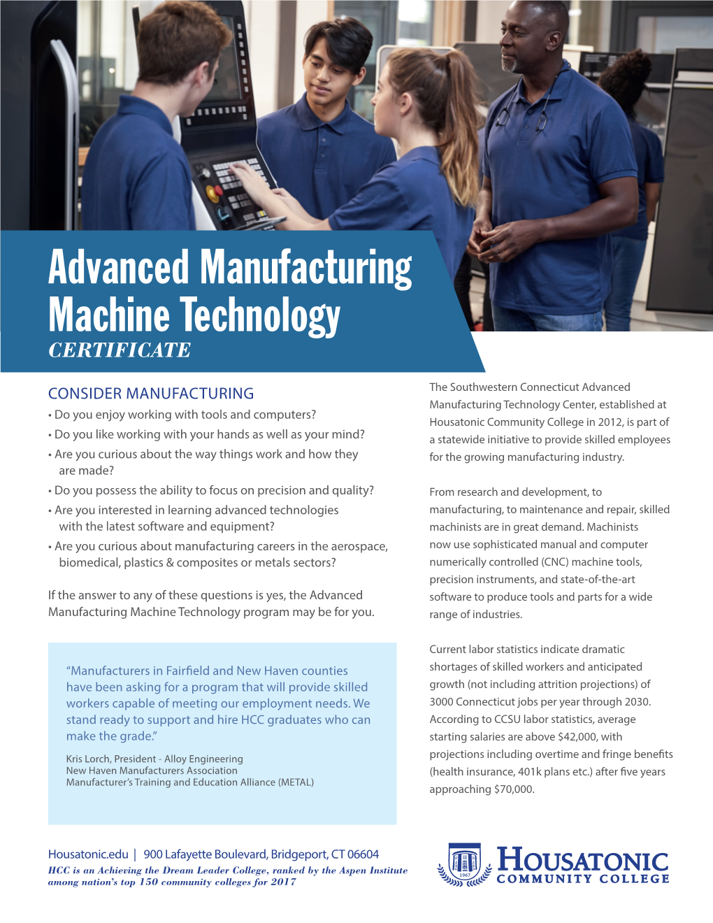 Advanced Manufacturing Machine Technology CERTIFICATE