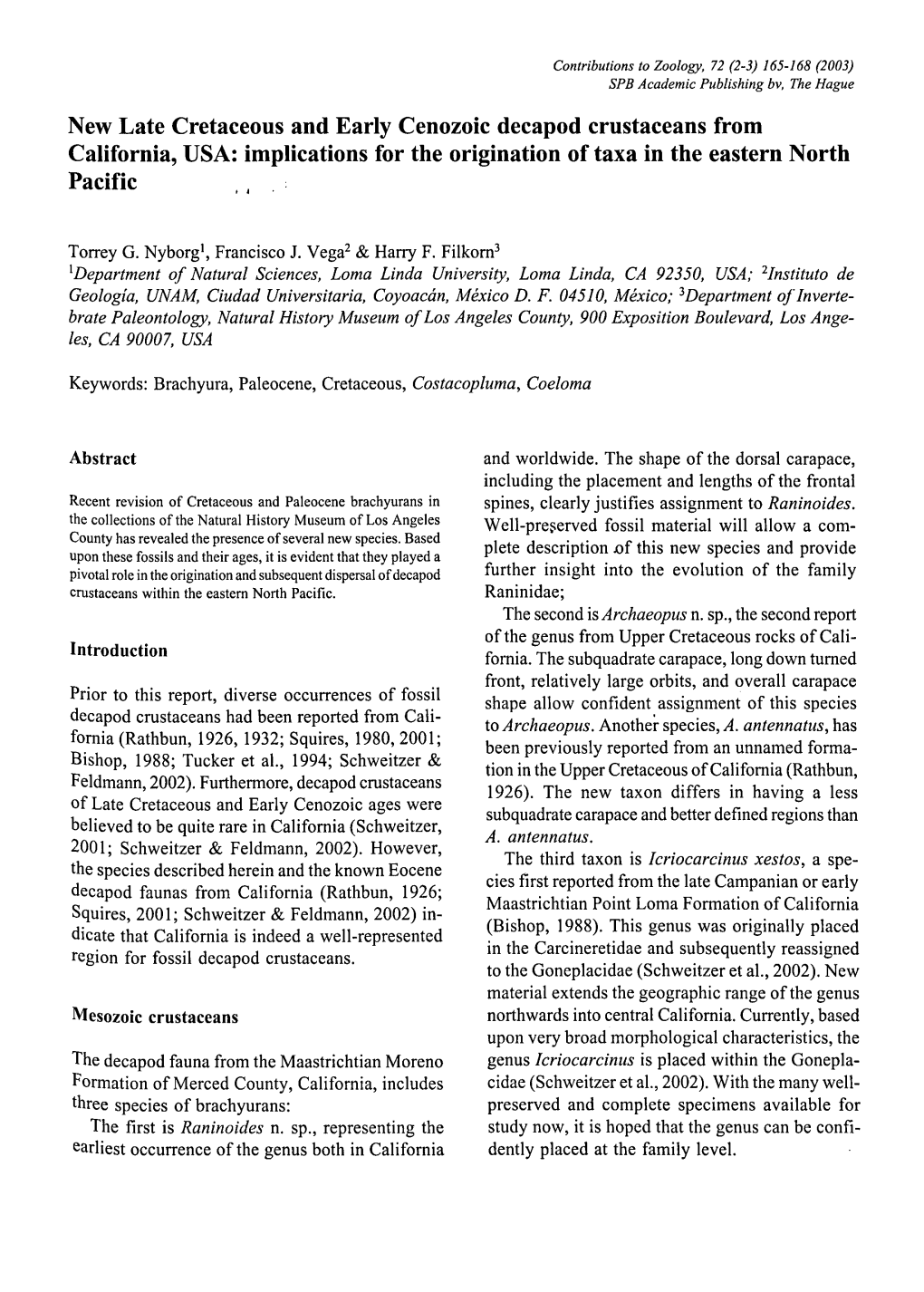 Implications for the Origination of Taxa in the Eastern North