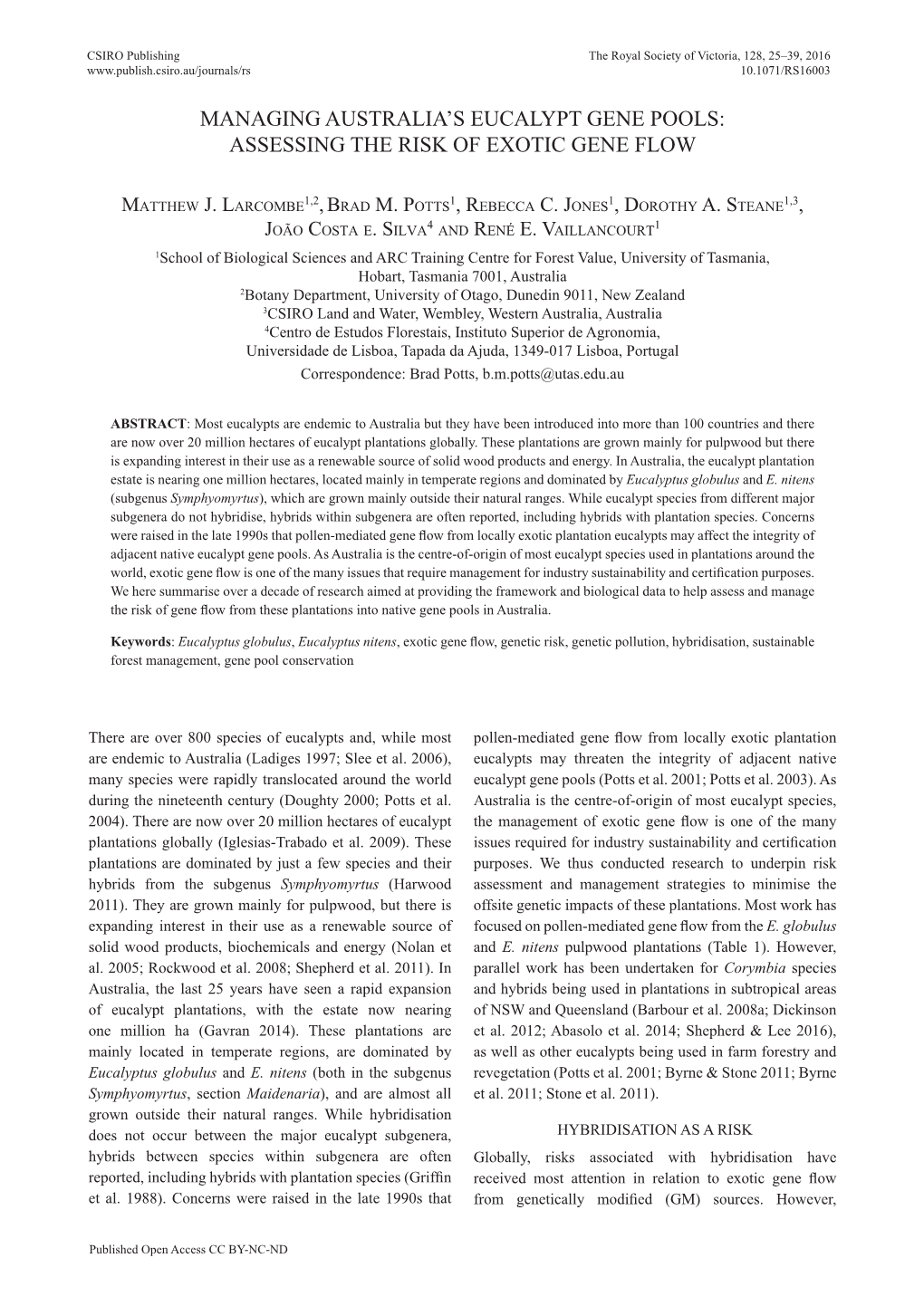 Managing Australia's Eucalypt Gene Pools: Assessing the Risk of Exotic