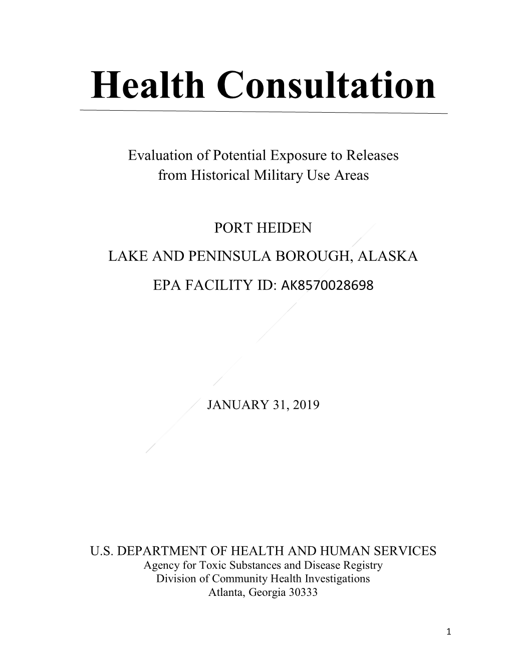 Port Heiden Health Consultation