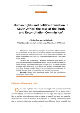 Human Rights and Political Transition in South Africa: the Case of the Truth and Reconciliation Commission1