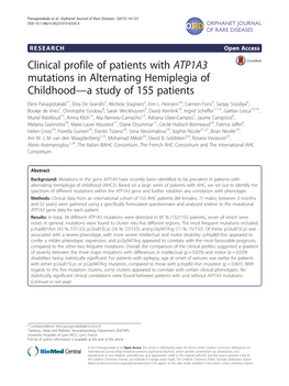 Clinical Profile of Patients with ATP1A3 Mutations in Alternating