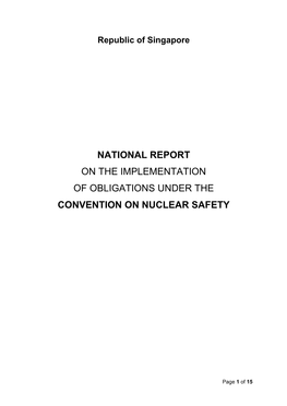 National Report on the Implementation of Obligations Under the Convention on Nuclear Safety