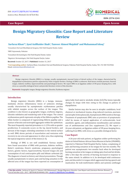 Benign Migratory Glossitis: Case Report and Literature Review
