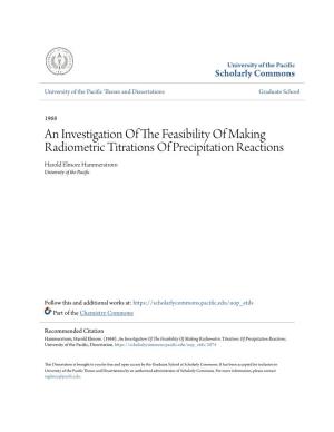 An Investigation of the Feasibility of Making Radiometric Titrations of Precipitation Reactions