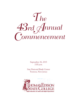 The 43Rd Annual Commencement