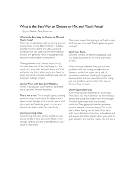 What Is the Best Way to Choose Or Mix and Match Fonts? by Jacci Howard Bear, About.Com
